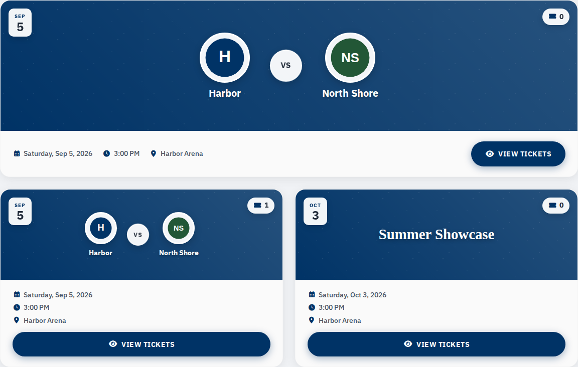 My Tickets order list